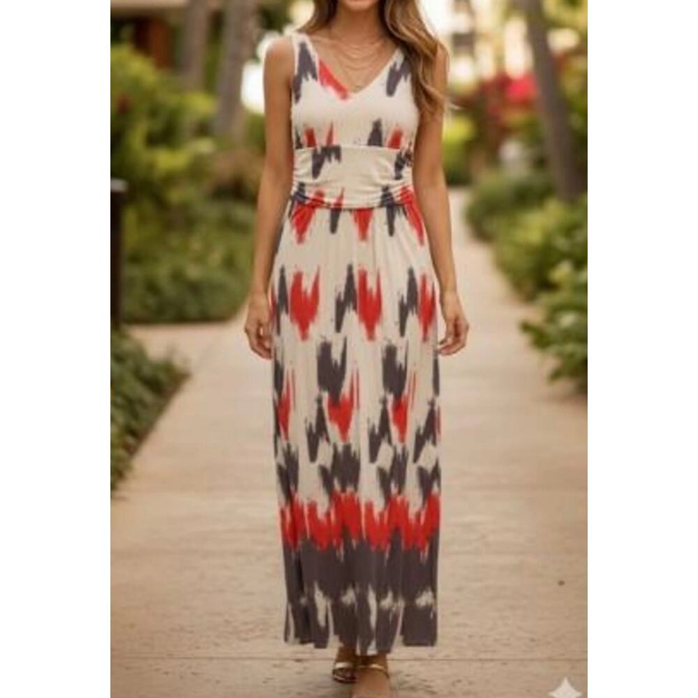 Maeve Anthropologie Ikat Maxi Dress Tribal Cottagecore Geometric Beach Boho XS